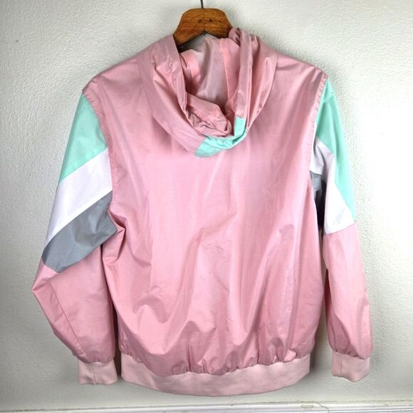 Women's Sovereign State 80's 90's Y2k Retro Pastel Colorblock Windbreaker Jacket - Picture 8 of 12